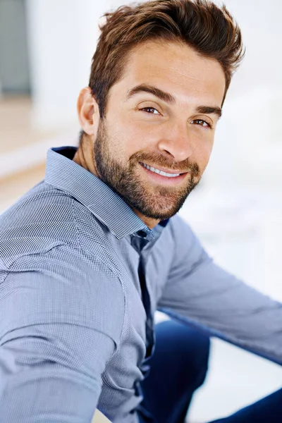 Ive Got Workleisure Balance Sorted Out Portrait Man His Home — Stock Photo, Image