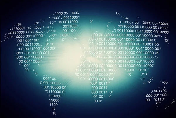 Technology - Its a world language. A shot of the continents of the world in binary code