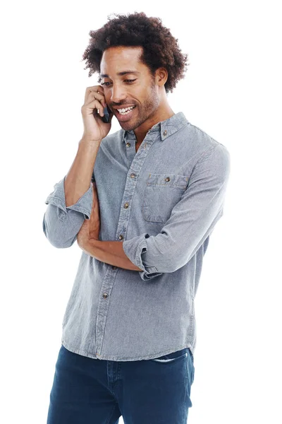 Ben Senin Aramanı Bekliyordum Yakışıklı Bir Adamın Cep Telefonuyla Konuşan — Stok fotoğraf