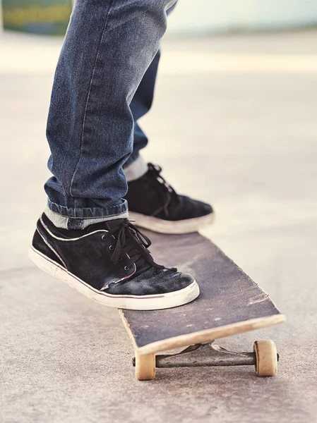 Pro Můj Další Trik Člověk Skateboardu — Stock fotografie