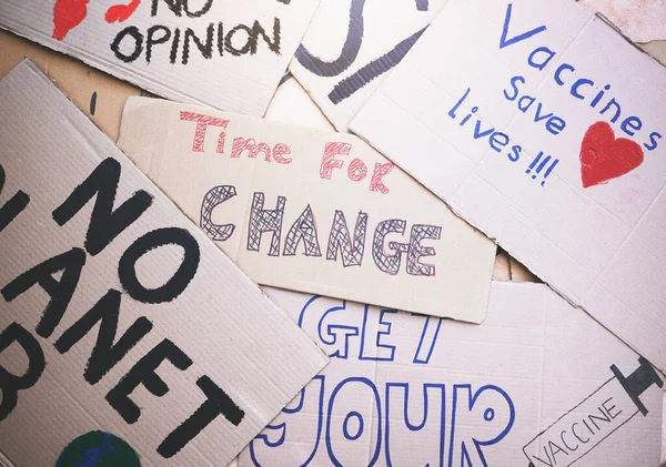 Affiche Convaincante Protestation Pour Santé Vaccin Pour Sensibilisation Pandémie Opinion — Photo