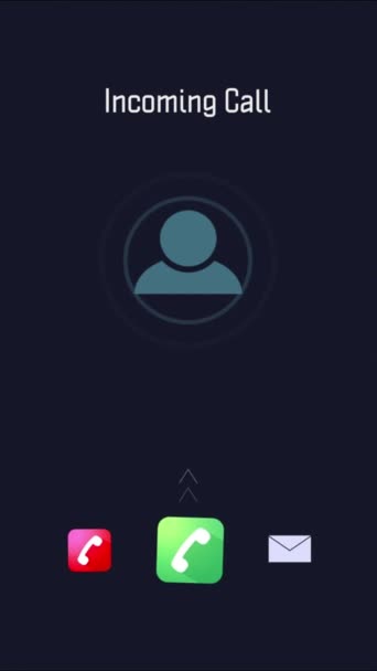 Inkomende Oproep Telefoon Scherm Communicatie Pictogram Contact Nemen Netwerken Mobiele — Stockvideo