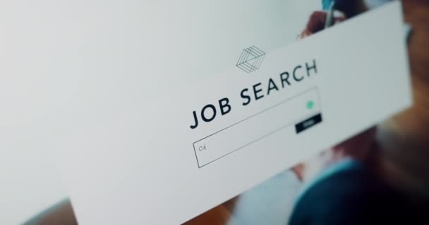 Laptop Computer Screen Career Search Job Website Online Contact Unemployed — Vídeo de Stock
