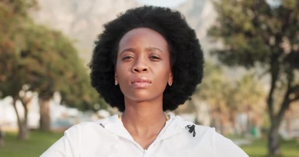 Mujer Negra Motivación Física Objetivo Bienestar Mentalidad Saludable Visión Entrenamiento — Vídeos de Stock