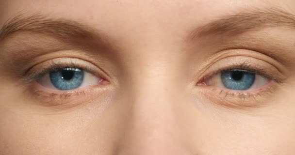 Oczy Portret Test Wzroku Ostrością Poważnym Wyrazem Twarzy Analizy Optycznej — Wideo stockowe