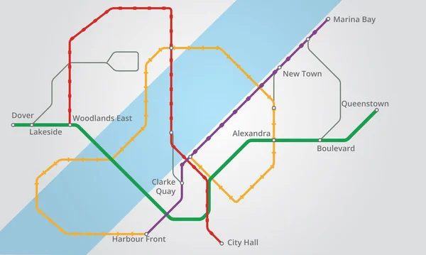 Составляю План Маршрута Обрезанный Вид Карты Подземных Железнодорожных Линий — стоковое фото