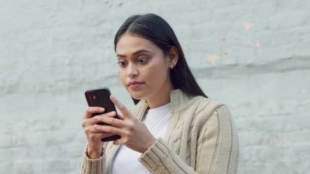 Wow Celebração Mulher Vencedora Uma Competição Telefone Line Ganhar Prêmio — Vídeo de Stock