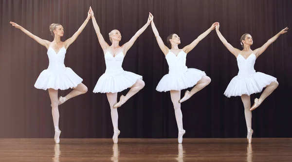 Mujeres Ballet Teatro Danza Del Escenario Personas Rutina Para Arte — Foto de Stock