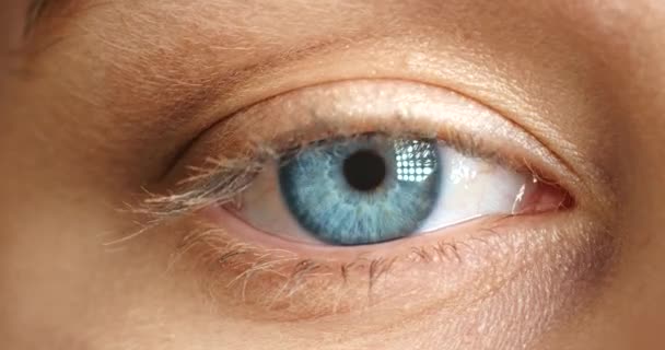 Augen Seh Und Makroporträt Einer Frau Der Augenärztlichen Untersuchung Für — Stockvideo
