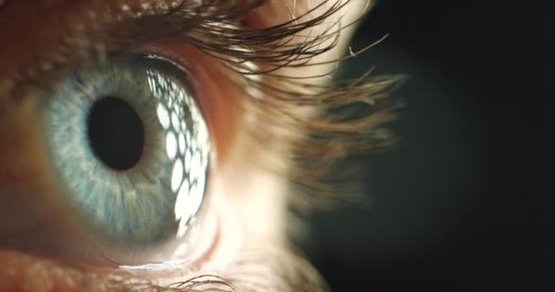 Göz Kırpma Yakınlaştırma Kirpikli Işık Iyi Iris Görüşü Optometrist Estetikten — Stok video