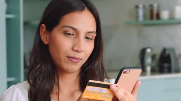 Achat Ligne Carte Crédit Téléphone Achat Ligne Une Femme Mexique — Video