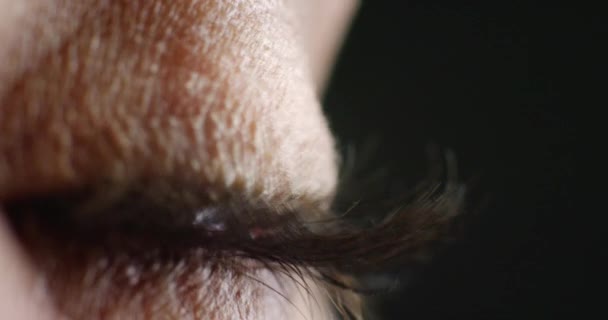 Detailní Záběr Modré Oko Zrak Dobrý Zrak Ženy Pohybujícím Zorničkou — Stock video