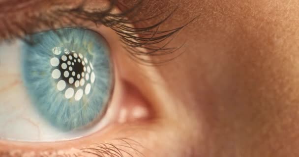 Глаза Зрение Здравоохранение Глазами Женщины Время Теста Осмотра Оптометриста Оптика — стоковое видео