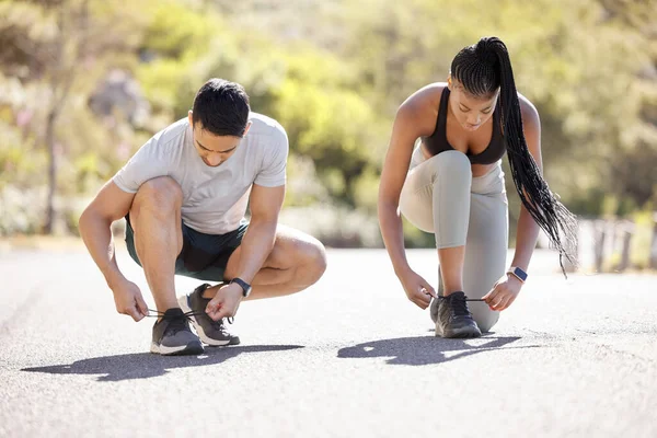 Smiling Young Couple Training Outside Together · Free Stock Photo