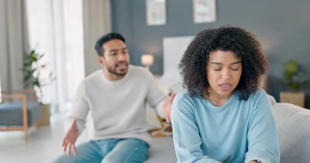Perceraian Tamparan Dan Kemarahan Pasangan Bertengkar Karena Kecurangan Konflik Kekerasan — Stok Video