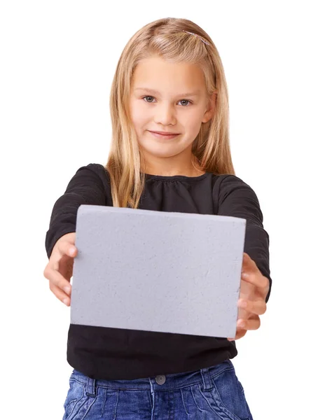 Schattig Haar Bericht Weigeren Studio Shot Van Een Jong Meisje — Stockfoto