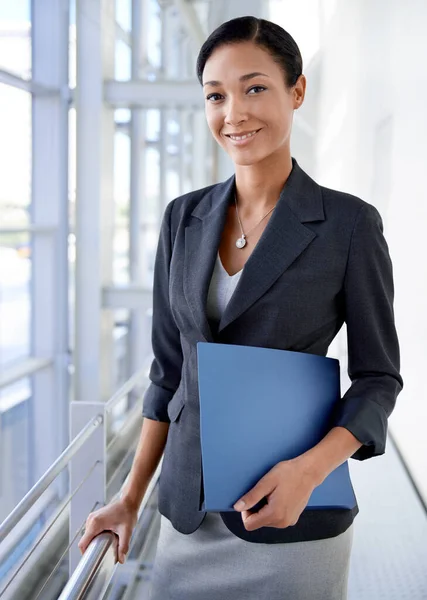 Obendrein Gibt Noch Den Admin Eine Geschäftsfrau Hält Eine Akte — Stockfoto