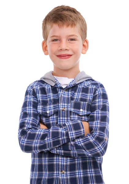 Hes Gonna Grow Big Studio Shot Casually Dressed Young Boy — Stock Photo, Image
