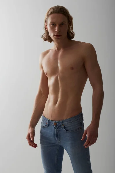 Hes Got Handsome Style Studio Shot Young Man Bare Chest — Stock Photo, Image