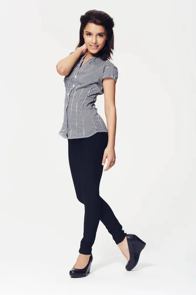 Style Comes Naturally Her Studio Portrait Beautiful Young Woman Posing — Stock Photo, Image