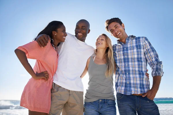 Spending Quality Time Great Friends Cropped Portrait Two Happy Couples — Stock Photo, Image