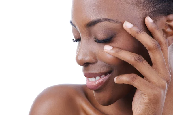 Shes Got Look Closeup Studio Shot Beautiful African American Model — Stock Photo, Image