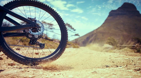 Cykel Sport Och Äventyr Med Cykelhjul Smuts För Äventyr Risk — Stockfoto