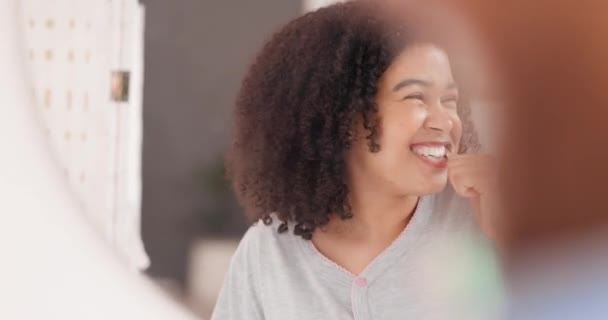 Tanden Poetsen Perfecte Glimlach Mondhygiëne Van Vrouw Verzorgen Van Tandheelkundige — Stockvideo