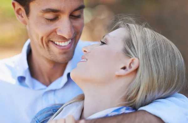 Enjoying Feeling Being Loved Closeup View Loving Young Couple Showing — Stock Photo, Image