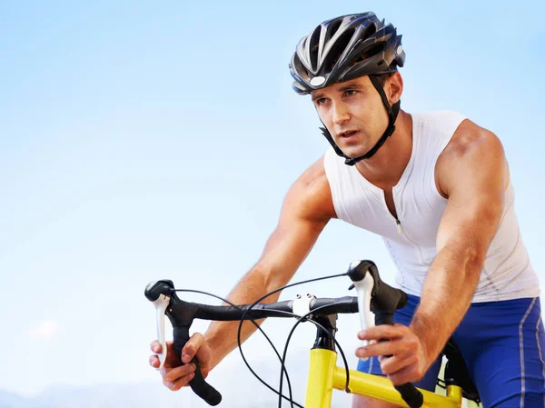 Beim Sport Die Landschaft Genießen Ausgeschnittene Ansicht Eines Radfahrers Auf — Stockfoto