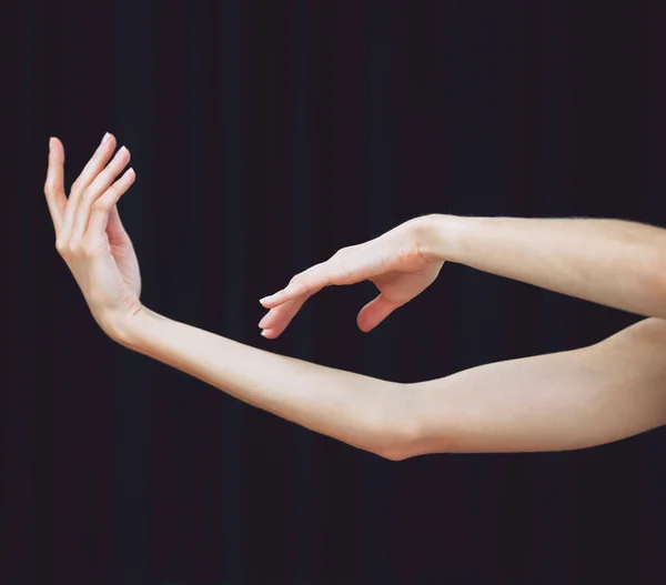 Woman Hands Dancing Calm Body Arm Movement Creative Peace Studio — Stock Photo, Image