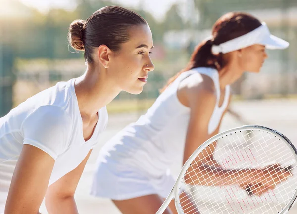 Jeu Sport Équipe Tennis Les Femmes Formation Pour Compétition Professionnelle — Photo