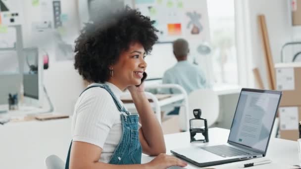 Gestão Telefonema Logística Mulher Negócios Trabalhando Laptop Escritório Entrega Line — Vídeo de Stock