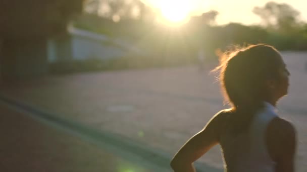 Treinamento Dançarina Rua Cidade Mulher Dançante Para Competição Dança Hip — Vídeo de Stock