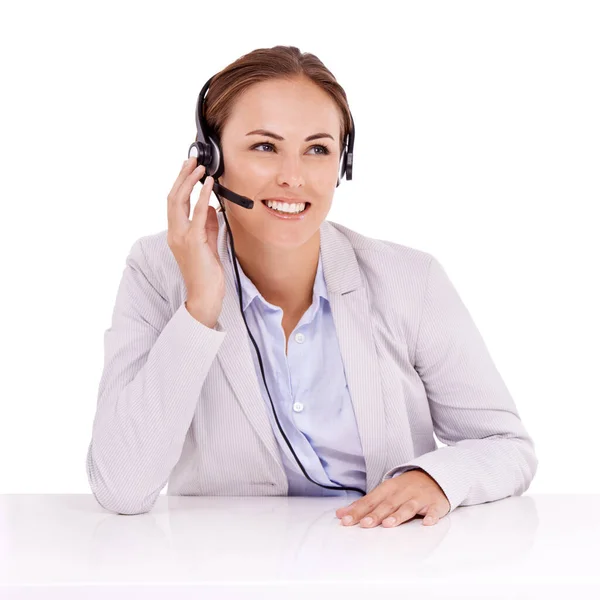 How Can Service Professional Call Center Agent Working While Wearing — Stock Photo, Image