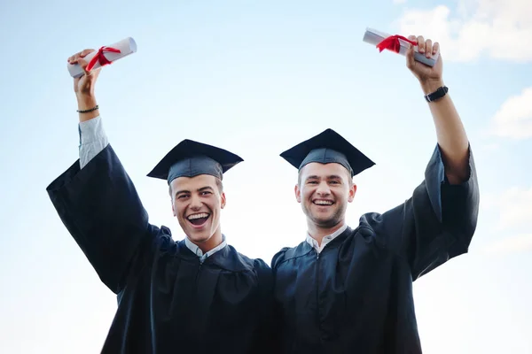 Graduate Success Students Graduation Future Secured Education Knowledge University Certificate — Stock Photo, Image