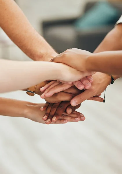 Diversidade Mãos Colaboração Equipe Nos Negócios Para Planejamento Suporte Confiança — Fotografia de Stock