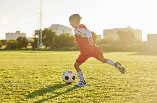 Fotbalové Fotbalové Sportovní Dívčí Tréninky Hřišti Připravují Zápasy Hry Nebo — Stock fotografie