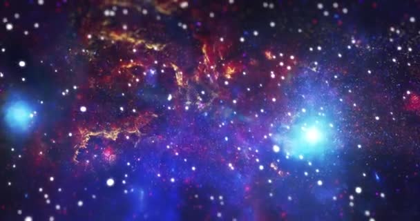 Universum Nevel Ruimte Reizen Met Sterren Dromerige Prachtige Kosmische Sterrenstelsel — Stockvideo