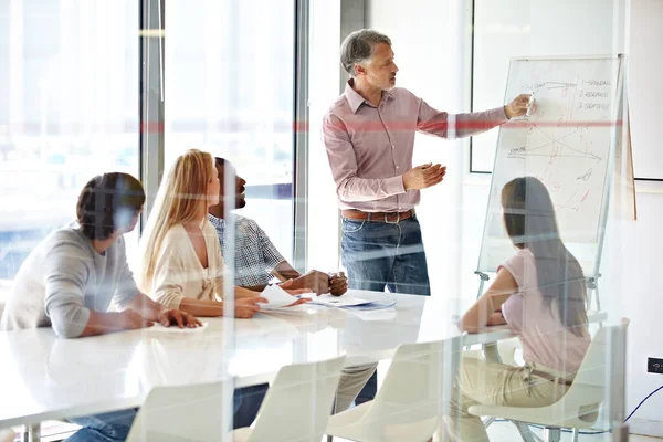 Lernen Neue Wege Beschreiten Eine Gruppe Von Geschäftskollegen Einer Vorstandssitzung — Stockfoto