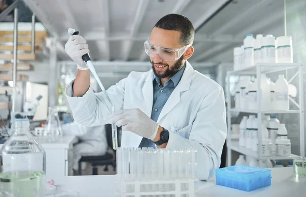 Wissenschaftler Reagenzglas Labor Für Wissenschaft Forschung Und Medizin Porträt Eines — Stockfoto