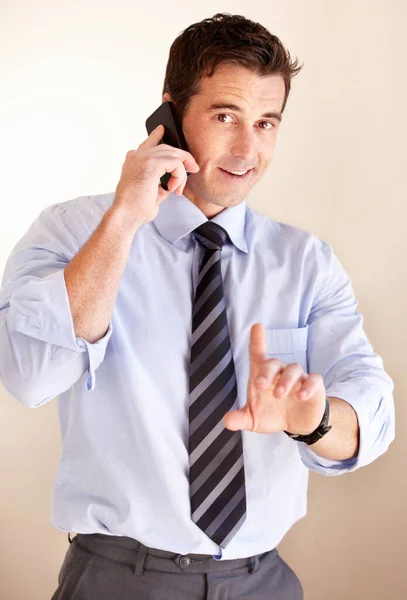 Just Minute Please Young Business Taking Business Call — Stock Photo, Image