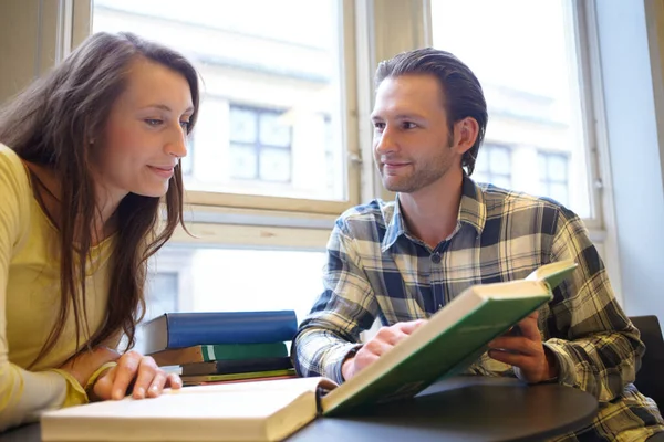 Afleidend Mooi Een Jonge Man Vrouw Die Samen Studeren — Stockfoto