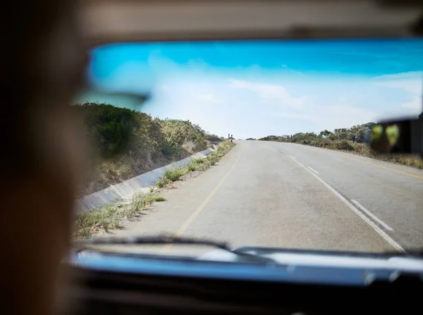 Road Windscreen Travel South Africa Vacation Adventure Journey Outdoors Traveling — Stock Photo, Image