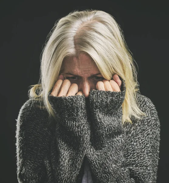 Angst Geestelijke Gezondheid Donkere Depressie Voor Vrouwen Met Sociale Angst — Stockfoto