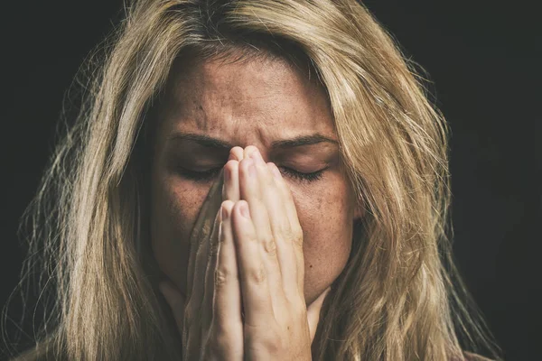 Estrés Ansiedad Depresión Con Una Mujer Salud Mental Que Sufre — Foto de Stock