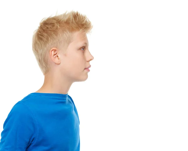What Lies Ahead Cropped Side View Blond Teenage Boy White — Stock Photo, Image