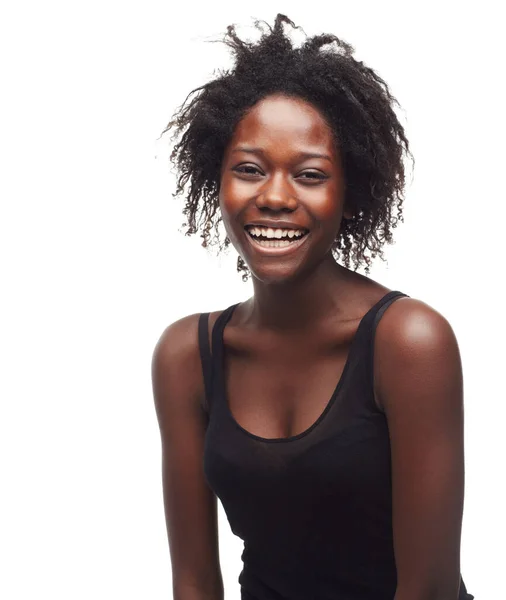 Lachen Het Beste Medicijn Portret Van Een Mooie Jonge Vrouw — Stockfoto