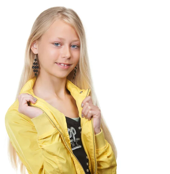 Weet Alles Van Stijl Een Jong Blond Meisje Zoek Stijlvol — Stockfoto