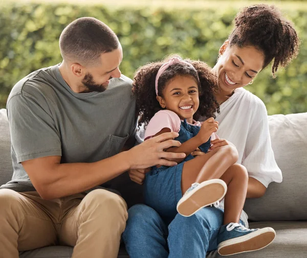 Kinderporträt Spielende Familie Und Eltern Mit Liebe Und Lächeln Für — Stockfoto